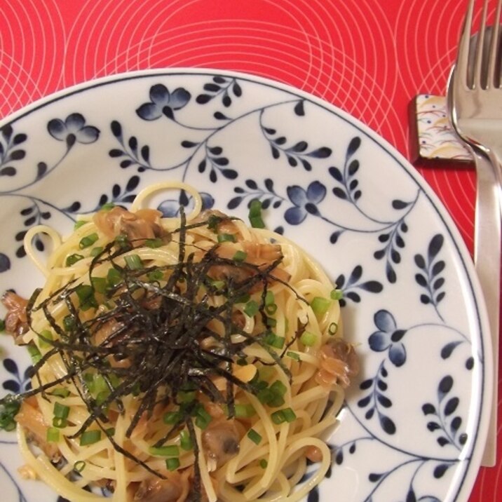 佃煮 de 和風あさりパスタ